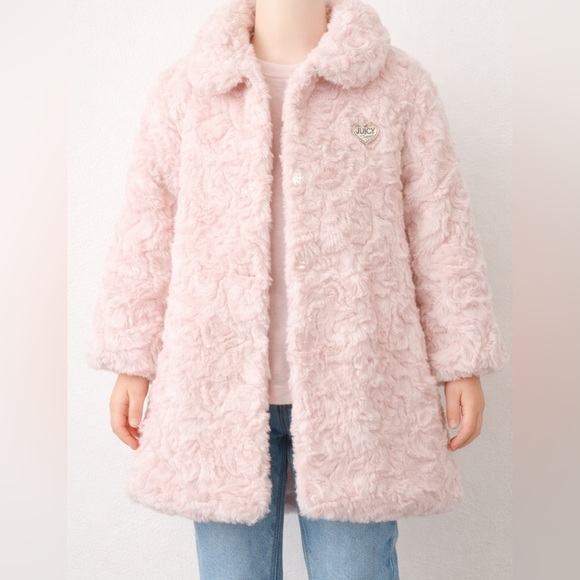 Juicy Couture Other - Juicy Couture Girls Faux Fur Pink Coat Size 6